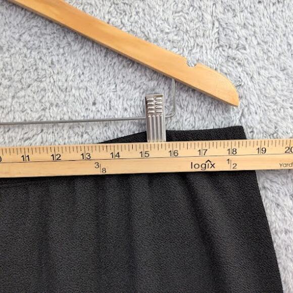 Giorgio Fiorlini Plus Maxi Skirt Asymmetrical Hem Black Flowy 18/20 Stretch USA - Picture 5 of 9